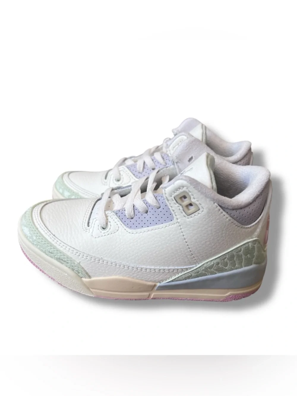 Jordan Kids Retro 3 OG (PS) color SAIL/AURA-JADE AURA Size: 11c - Picture 7 of 10